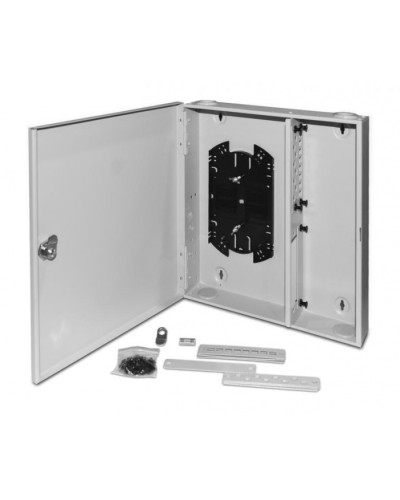 Бокс оптический универсальный настенный, от 8 до 32 портов (SC, duplex LC, ST, FC) Hyperline FO-WBX-4xSLT-W140H42-32UN-GY в Нижнем Тагиле Кросс оптический Pintop.ru