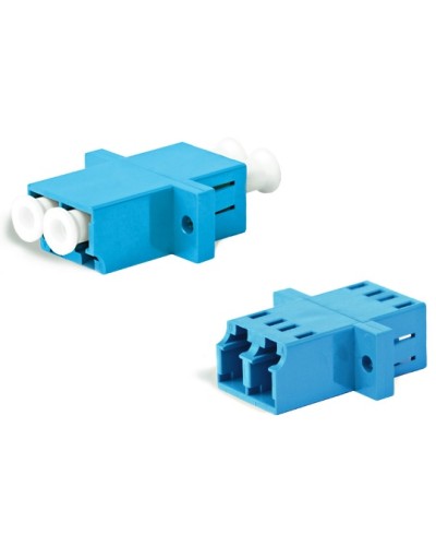 Адаптер оптический проходной LC/UPC-LC/UPC, SM, duplex, корпус пластиковый, синий, белые колпачки LC/UPC-LC/UPC Hyperline FA-P11Z-DLC/DLC-N/WH-BL в Нижнем Тагиле Проходные адаптеры и розетки оптические Pintop.ru