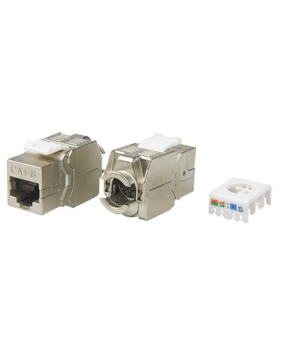 Вставка Keystone Jack RJ-45(8P8C) Hyperline KJ8-8P8C-C6-180-TLS-SH-F-WH в Нижнем Тагиле Модули Keystone Pintop.ru