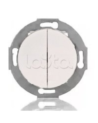 Выключатель двухклавишный Экопласт (схема 5) 10 A, 250 B (белый) Vintage в Нижнем Тагиле Розетки компьютерные и телефонные Pintop.ru