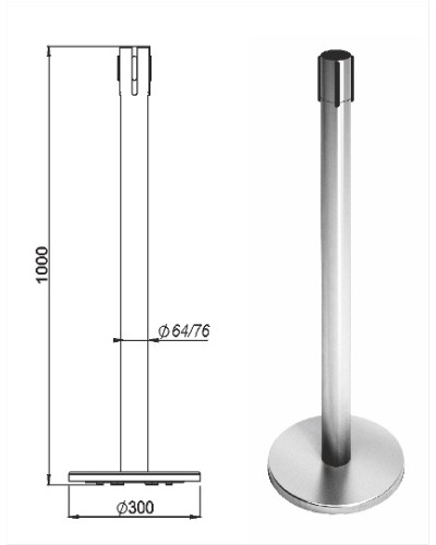 Стойка ограждения передвижная с ремнем Oxgard Стойка ограждения передвижная с ремнем (2 метра красный) (ВЗР 2387) в Нижнем Тагиле Ограждения Pintop.ru