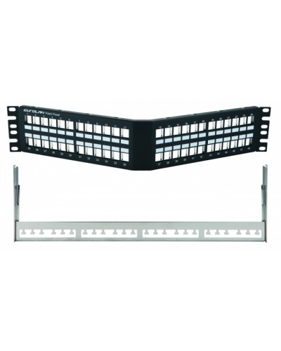 Коммутационная угловая панель 19” наборная, FTP, 2U, 48 портов, черный Eurolan (27A-00-48BL) в Нижнем Тагиле Патч-панели Pintop.ru