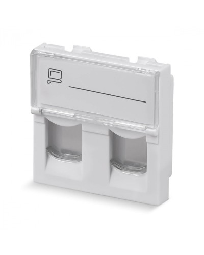 Вставка 45x45 (Mosaic) для 2 модулей формата Keystone Jack (арт.078610) Cabeus (FP-L-45-2M) в Нижнем Тагиле Модули Keystone Pintop.ru