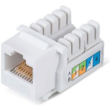 Модуль Keystone Jack RJ-45(8P8C), UTP неэкранированный, CAT 6, тип 90 градусов, белый REXANT PRO 02-0254