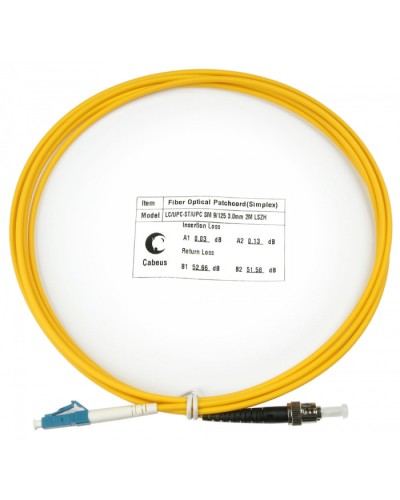 Шнур оптический simplex LC-ST 9/125 sm 2м LSZH Cabeus FOP(s)-9-LC-ST-2m в Нижнем Тагиле Патч-корды оптические Pintop.ru