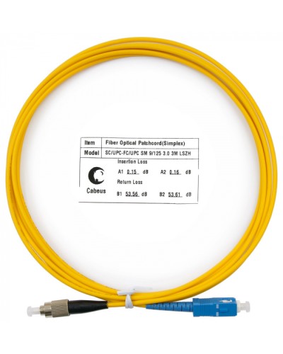 Шнур оптический simplex SC-FC 9/125 sm 3м LSZH Cabeus FOP(s)-9-SC-FC-3m в Нижнем Тагиле Патч-корды оптические Pintop.ru