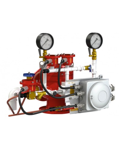 Узел управления дренчерный с комбинированным приводом Спецавтоматика УУ-Д100/1,6(Р,Э24,Г0,07)-ВФ.У3.1 (вариант с отводом) в Нижнем Тагиле Устройства пуска водяного пожаротушения Pintop.ru
