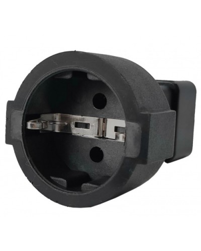 Адаптер переходной, розетка Schuko - вилка C20, 220В, 16А, черный LANMASTER (LAN-PPS/20-BK) в Нижнем Тагиле Проходные адаптеры и розетки оптические Pintop.ru