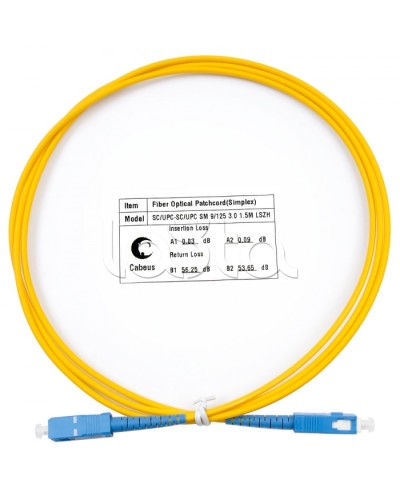 Шнур оптический simplex SC-SC 9/125 SM 1,5 м LSZH Cabeus FOP(s)-9-SC-SC-1,5M в Нижнем Тагиле Патч-корды оптические Pintop.ru