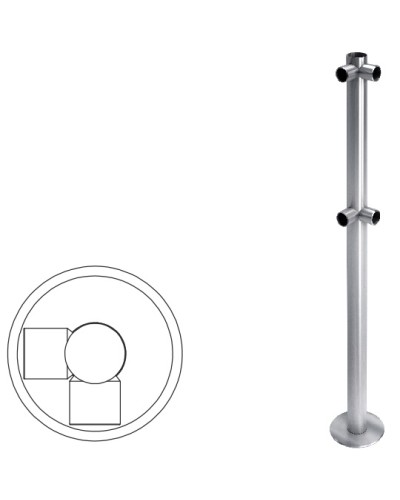 Стойка ограждения L-образная (антик серебро) Oxgard в Нижнем Тагиле Ограждения Pintop.ru