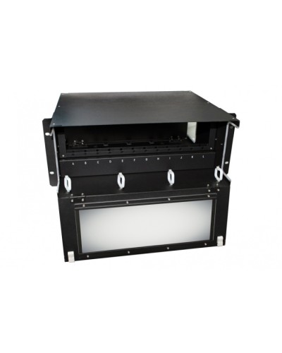 Патч-панель 19” универсальная Hyperline FO-19BX-4U-F2-12xSLT-W120H32-EMP в Нижнем Тагиле Кросс оптический Pintop.ru