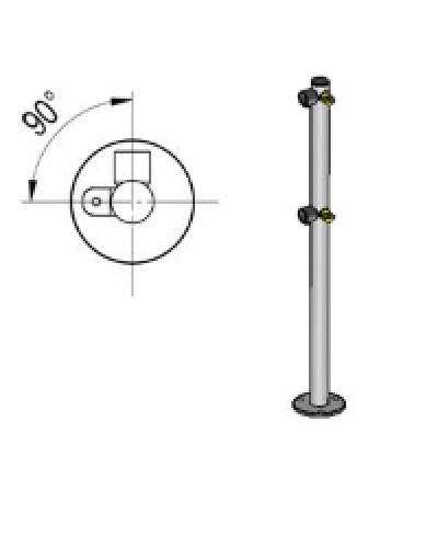 Стойка ограждения L-образная под поворотные створку и секцию 2 полупетли с крепежом, 2 муфты с крепежом слева Oxgard Стойка ограждения с 2-мя полупетлями L-образная слева (ВЗР 1996.09.11) в Нижнем Тагиле Ограждения Pintop.ru