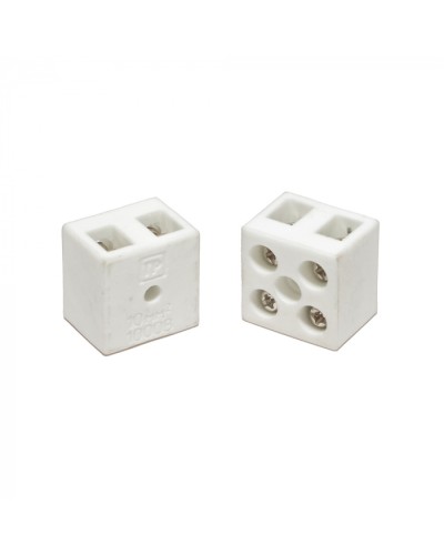 Клемма керамическая латунь 10 мм² 2 пары контактов с крепежным отверстием (5 шт/уп) Промрукав (PR08.7161) в Нижнем Тагиле Аксессуары для кабель-канала Pintop.ru