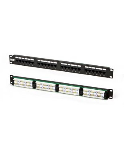 Патч-панель высокой плотности 19, 0.5U, 24 порта RJ-45, категория 5e, Dual IDC Hyperline PPHD-19-24-8P8C-C5e-110D в Нижнем Тагиле Патч панель Pintop.ru