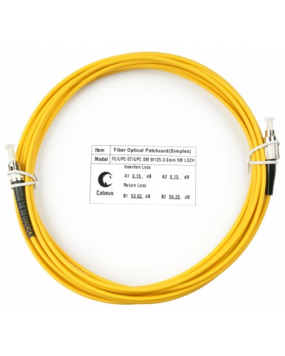Шнур оптический simplex FC-ST 9/125 sm 20м LSZH Cabeus FOP(s)-9-FC-ST-20m в Нижнем Тагиле Патч-корды оптические Pintop.ru