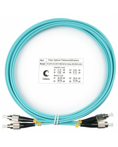 Шнур оптический duplex FC-FC 50/125 mm OM3 3м LSZH Cabeus FOP-50-FC-FC-3m в Нижнем Тагиле Патч-корды и пигтейлы Pintop.ru