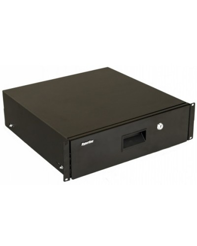 Полка (ящик) для документов с замком Hyperline (TDR3-3U-460-RAL9004) в Нижнем Тагиле Аксессуары для стоек и шкафов Pintop.ru