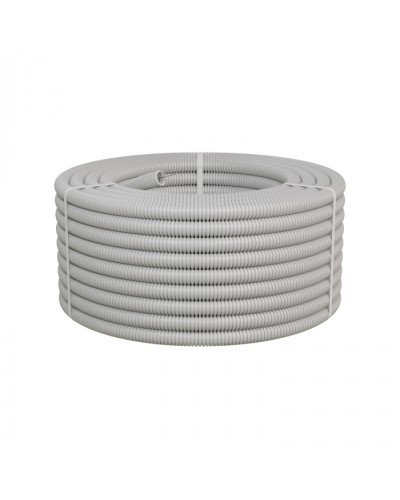 Труба ПНД-FRUF гофрир. легкая, с зондом,без галогена, трудногорючая, атмосферостойкая,цвет серый, диам. 25мм (50м) Экопласт (20125HFR-UF) в Нижнем Тагиле Труба гофрированная Pintop.ru