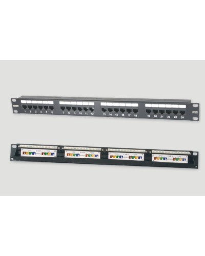 Патч-панель 19, 1U, 24xRJ45 категория 6 Eurolan (27B-U6-24BL) в Нижнем Тагиле Патч панель Pintop.ru