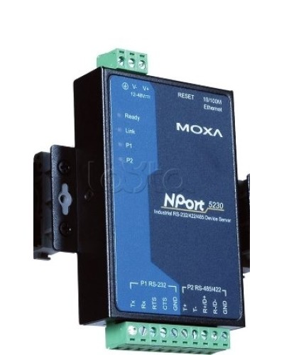 Сервер 2-портовый RS-232 + RS-422/485 в Ethernet Moxa NPort 5230-T в Нижнем Тагиле Дополнительное оборудование для ОПС Pintop.ru