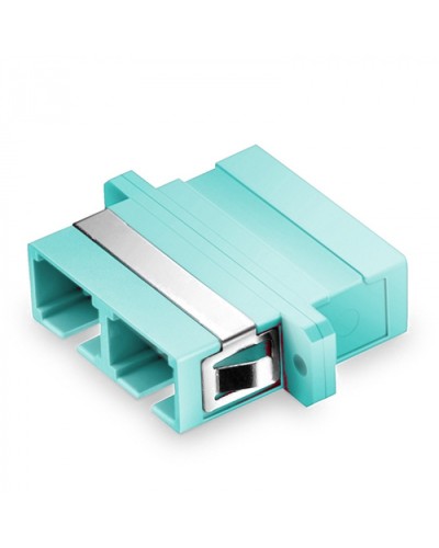 Оптический адаптер, OM3, дуплекс SC, с фланцами, бирюзовый Eurolan (36A-30-2S-02AQ) в Нижнем Тагиле Проходные адаптеры и розетки оптические Pintop.ru