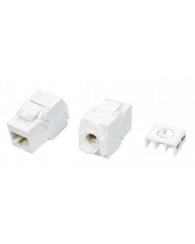 Вставка Keystone Jack RJ-45(8P8C) Hyperline KJ8-8P8C-C6A-180-TLS-WH в Нижнем Тагиле Модули Keystone Pintop.ru