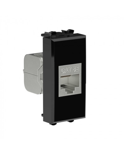 Avanti Компьютерная розетка RJ-45 без шторки модульная, кат.5е экран., Черный квадрат 1модуль DKC (4402761) в Нижнем Тагиле Коннекторы Pintop.ru