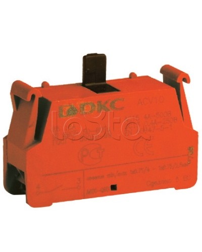 Блок контактный с клеммным безвинтовым зажимом, нормально-открытый DKC ACV10 в Нижнем Тагиле Клеммные колодки Pintop.ru