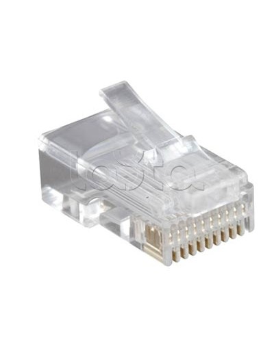 Разъем RJ-50(10P10C), универсальный (для одножильного и многожильного кабеля), для круглого кабеля, напыление 6µ/ 6 микродюймов (10шт) Hyperline PLUG-10P10C-U-06 в Нижнем Тагиле Коннекторы и разъемы Pintop.ru