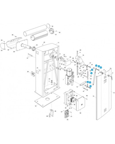 Корпус шлагбаума Came 119RIG056 в Нижнем Тагиле Запчасти для шлагбаумов и автоматики Pintop.ru