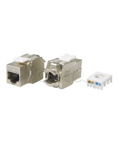 Вставка Keystone Jack RJ-45(8P8C) Hyperline KJ8-8P8C-C5e-180-TLS-SH-F-WH в Нижнем Тагиле Модули Keystone Pintop.ru