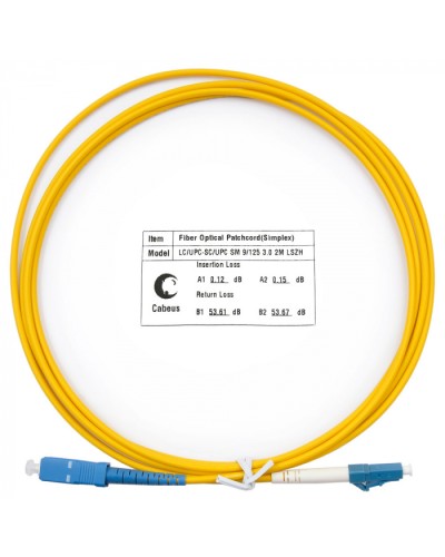 Шнур оптический simplex LC-SC 9/125 SM 2 м LSZH Cabeus FOP(s)-9-LC-SC-2M в Нижнем Тагиле Патч-корды оптические Pintop.ru