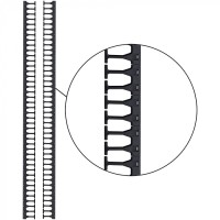 Кабельная гребенка 48U с пальцами глубиной 106 мм, 2 шт. в компл., черная LANMASTER (LAN-DC-CB-48Ux8-PF/S)