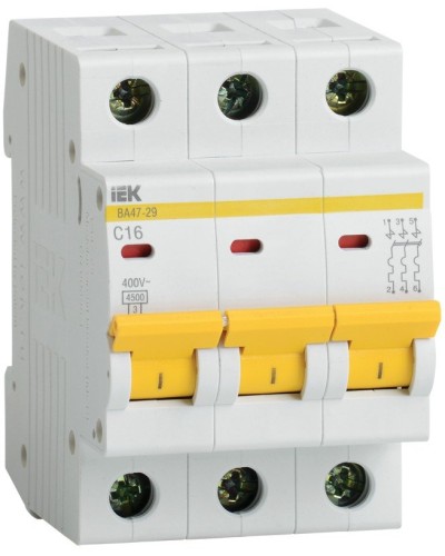 Авт. выкл. ВА47-29 3Р 25А 4,5кА х-ка С GENERICA IEK (MVA25-3-025-C) в Нижнем Тагиле Электротехническое оборудование Pintop.ru