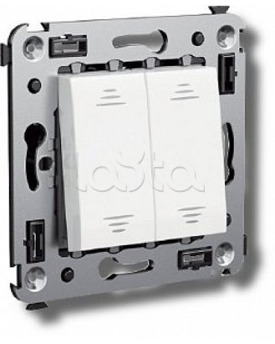 Выключатель двухклавишный в стену, Avanti, Ванильная дымка DKC 4405104 в Нижнем Тагиле Аксессуары для стоек и шкафов Pintop.ru