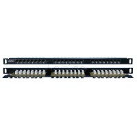 Патч-панель высокой плотности 19", 0.5U, 24 порта RJ-45, категория 6 Hyperline PPHD-19-24-8P8C-C6-110D