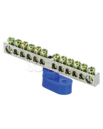 Шина 0 N (6x9мм) 12 отв. цинк синий угловой изолятор EKF PROxima (sn1-63-12-1) в Нижнем Тагиле Клеммные колодки Pintop.ru