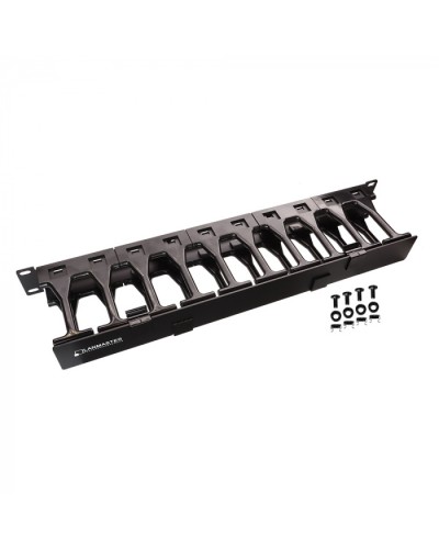 Кабельный органайзер 19 c пластиковыми пальцами глубиной 106 мм и крышкой, 1U LANMASTER (LAN-ORG-PF/S-1U) в Нижнем Тагиле Кабельные органайзеры Pintop.ru