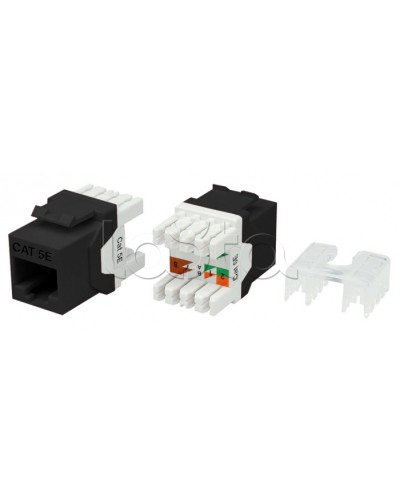 Вставка Keystone Jack RJ-45 Hyperline KJ8-8P8C-C5e-180-BK в Нижнем Тагиле Коннекторы Pintop.ru