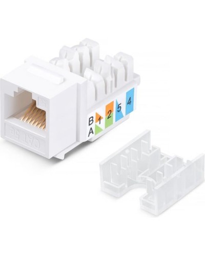 Модуль Keystone Jack RJ-45(8P8C), UTP неэкранированный, CAT 5e, тип 90 градусов, белый REXANT PRO 02-0064 в Нижнем Тагиле Модули Keystone Pintop.ru