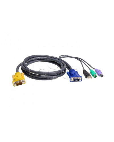 КВМ-кабель с интерфейсами PS/2, USB, VGA (1.8м) ATEN 2L-5302UP в Нижнем Тагиле Видеоусилители, Модуляторы, Делители Pintop.ru