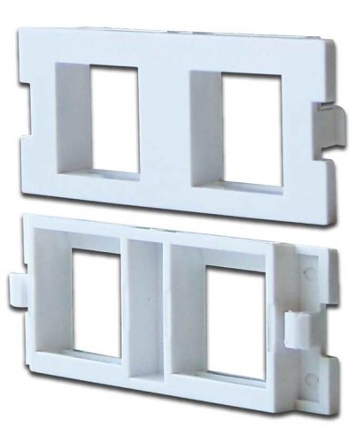 Вставка модульная на 2 кейстоуна в розетку LAN-MB, белая LANMASTER (LAN-MBP-2OK-WH) в Нижнем Тагиле Проходные адаптеры и розетки оптические Pintop.ru