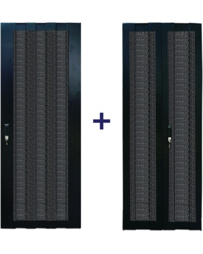 Комплект дверей 42U, 600 мм, черный, передняя - перфорированная, задняя - распашная перфорированная TWT TWT-CBB-DR42-6x-S-P1 в Нижнем Тагиле Аксессуары для стоек и шкафов Pintop.ru