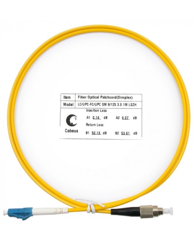 Шнур оптический simplex LC-FC 9/125 SM 1 м LSZH Cabeus FOP(s)-9-LC-FC-1M в Нижнем Тагиле Патч-корды оптические Pintop.ru