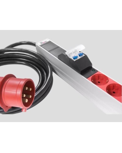 Верт блок розеток, мониторинг, измерение, 3 фазы 16А, 30S, 2100 мм, вх IEC 309, шнур 3м REM R-MC8-3x16-30S-MI-2100-3-3PN в Нижнем Тагиле Блоки розеток Pintop.ru