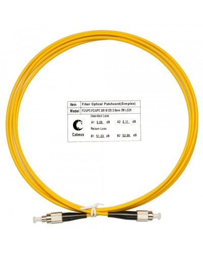 Шнур оптический simplex FC-FC 9/125 SM 2 м LSZH Cabeus FOP(s)-9-FC-FC-2M в Нижнем Тагиле Патч-корды оптические Pintop.ru