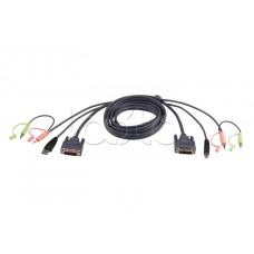 КВМ-кабель с интерфейсами USB, DVI-D Single Link (1.8м) ATEN 2L-7D02U