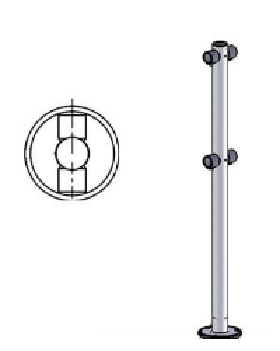 Стойка ограждения i-образная двухсторонняя Oxgard Стойка ограждения i-образная (ВЗР 1996.02) в Нижнем Тагиле Ограждения Pintop.ru