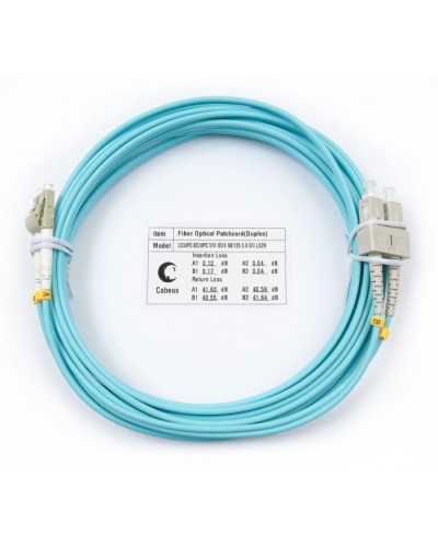 Шнур оптический duplex LC-SC 50/125 mm OM3 7м LSZH Cabeus FOP-50-LC-SC-7m в Нижнем Тагиле Патч-корды и пигтейлы Pintop.ru
