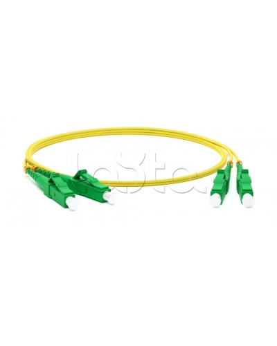 Патч-корд волоконно-оптический одномодовый SM 9/125 (OS2), LC/APC-LC/APC, duplex, LSZH, 1 м Hyperline FC-D2-9-LC/AR-LC/AR-H-1M-LSZH-YL в Нижнем Тагиле Патч-корды оптические Pintop.ru